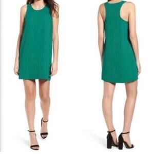 Leith Anthropologie Green Racerback Shift Dress Sz L